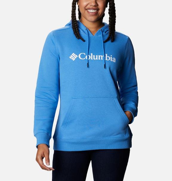 Columbia Logo Hoodies Blue For Women's NZ52017 New Zealand